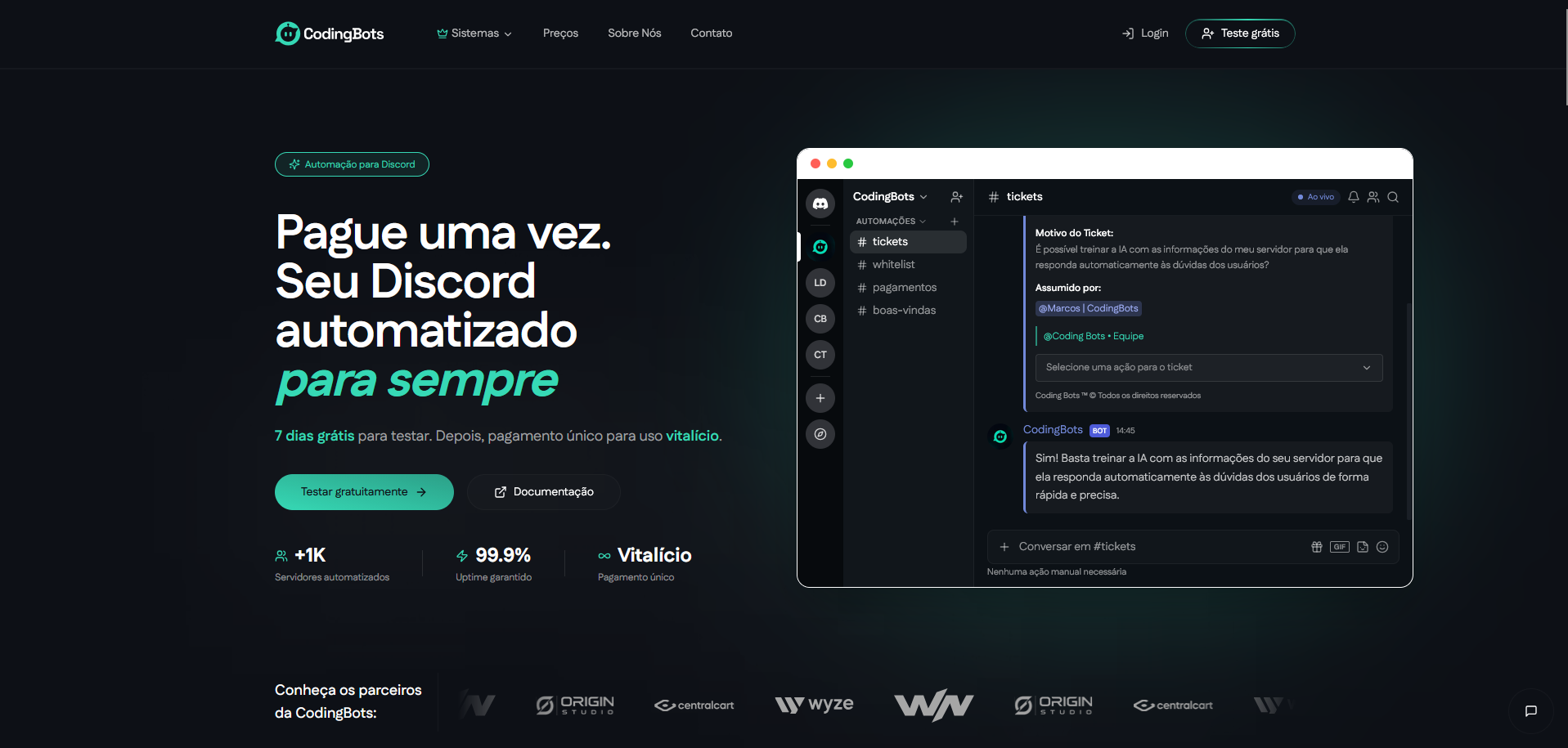 Transforme seu servidor discord - CodingBots
